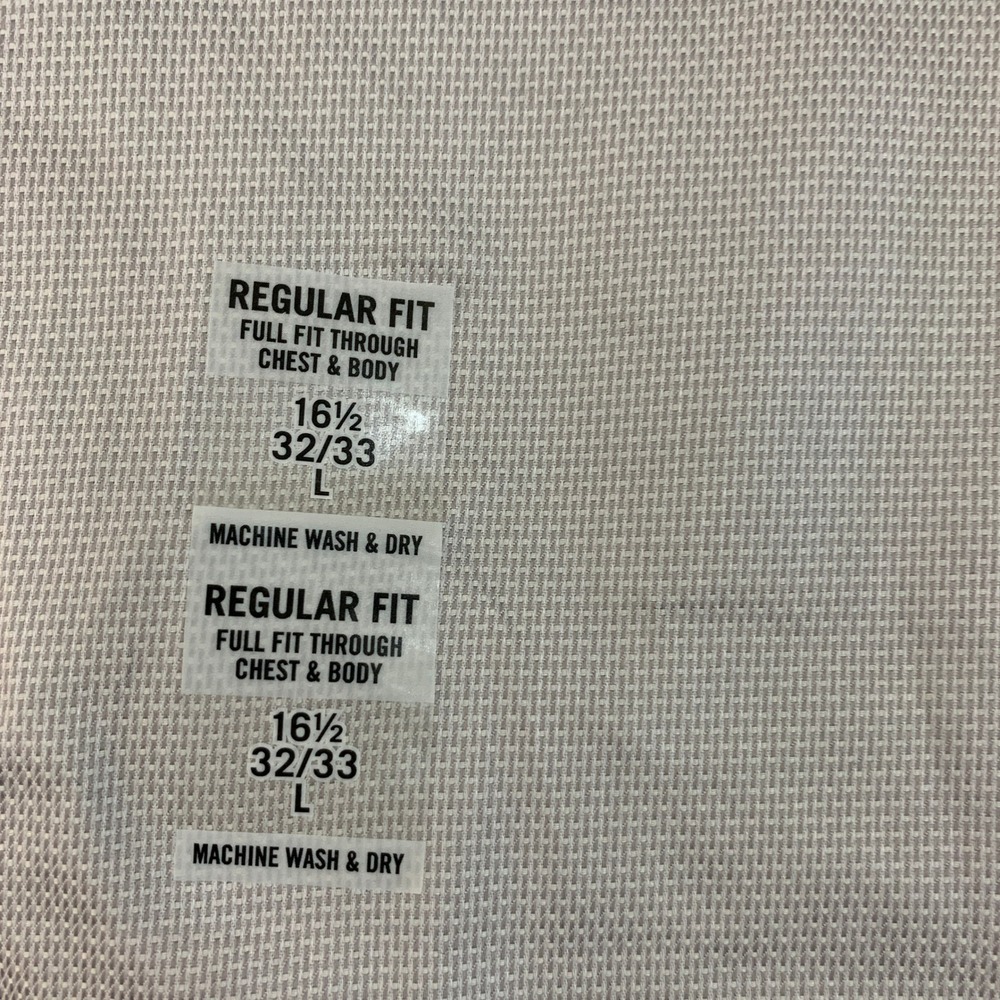NWT Michael Kors Regular Fit Dress Shirt Men's L 16.5 32/33 Grey Frost Cotton - Picture 9 of 13